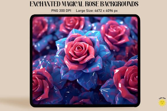 3D Crystal Roses: A Background for Enchanted Designs