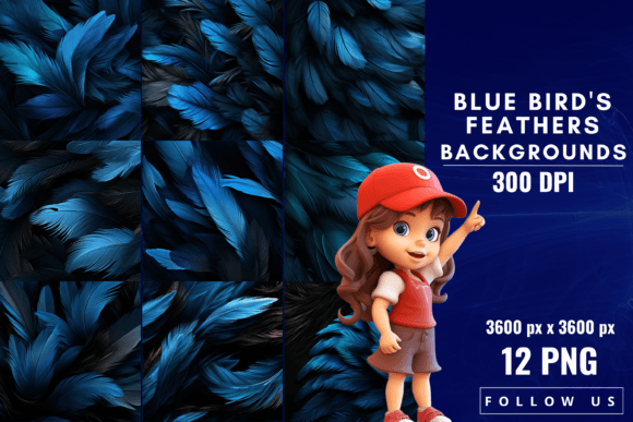Blue Bird's Feathers Backgrounds: A Design Asset Guide