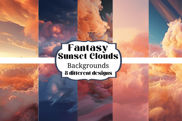 Capture Golden Hour Magic: Fantasy Sunset Clouds Backgrounds