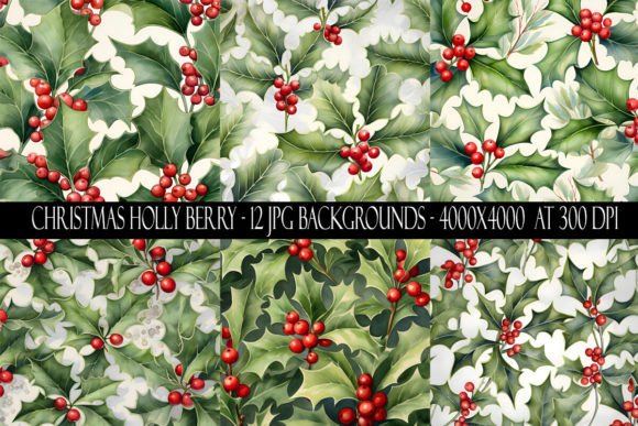 Christmas Holly Berry Backgrounds: A Festive Design Asset