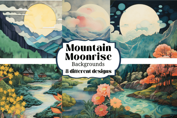 Mountain Moonrise Digital Backgrounds: A Creative Toolkit