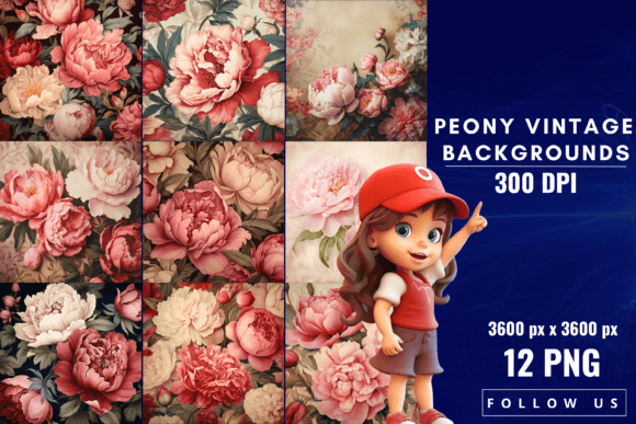 Peony Vintage Backgrounds: Timeless Floral Design