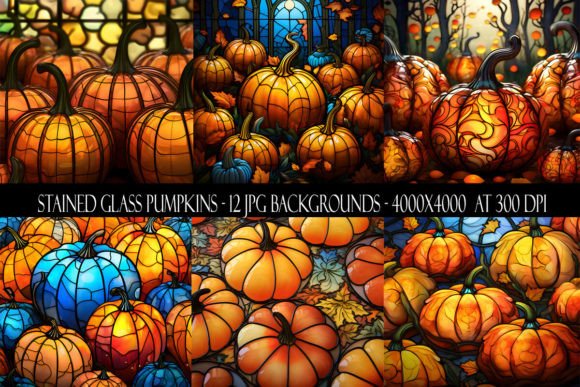 Rich Textures for Autumn Projects: Stained Glass Pumpkin Backgrounds