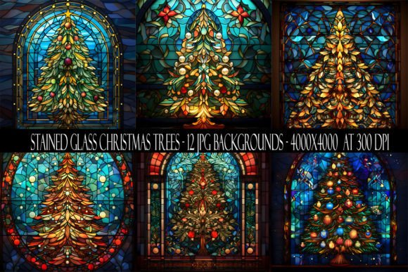 Stained Glass Christmas Tree Backgrounds: A Designer's Holiday Asset