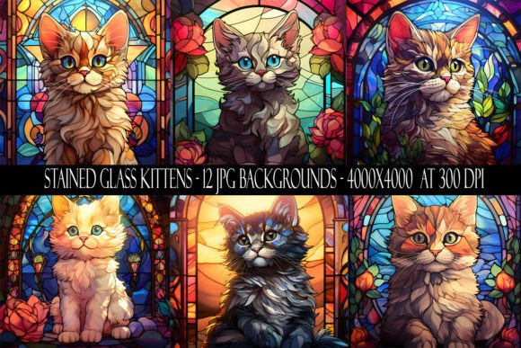 Stained Glass Kitten Backgrounds: A Designer's Guide to This Unique Collection