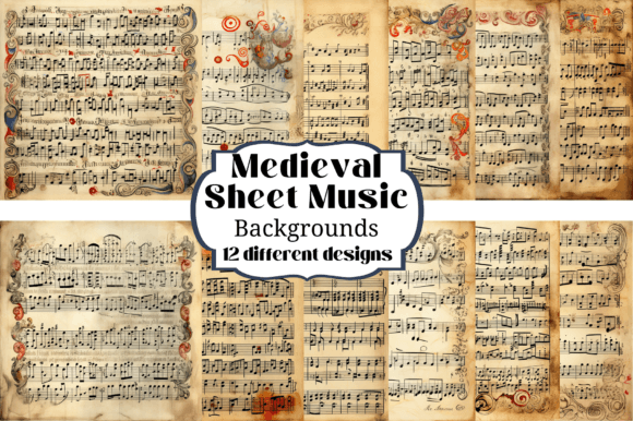 Timeless Charm: Old Medieval Sheet Music Backgrounds for Creatives