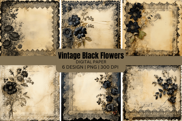 Timeless Elegance: Using Vintage Black Flowers Backgrounds