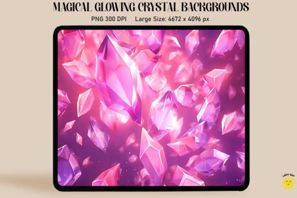 Transform Your Projects with Magical Glowing Pink Crystal Backgrounds