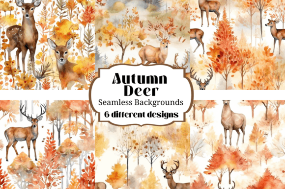 Warm Up Your Autumn Projects with Deer Woods Seamless Backgrounds